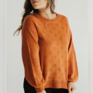 Carly Jean Los Angeles Rhett Eyelet Sweater - Size Large